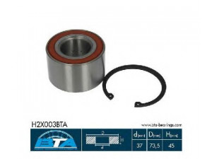 BTA H2X003BTA rato guolio komplektas 
 Ašies montavimas/vairavimo mechanizmas/ratai -> Rato stebulė/montavimas -> Rato guolis
1604292, 90486468, 90486468, 90486468