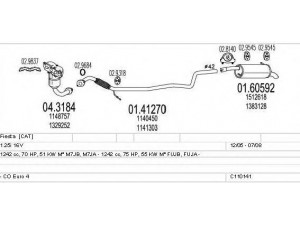 MTS C110141003849 išmetimo sistema 
 Išmetimo sistema -> Išmetimo sistema, visa