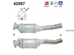AS 42097 katalizatoriaus keitiklis 
 Išmetimo sistema -> Katalizatoriaus keitiklis
8A0131702NV, 8A0131702NX