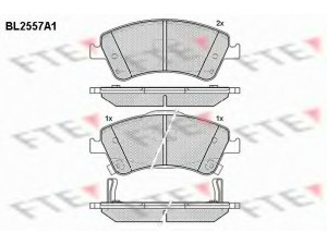 FTE BL2557A1 stabdžių trinkelių rinkinys, diskinis stabdys 
 Techninės priežiūros dalys -> Papildomas remontas
04465-02190