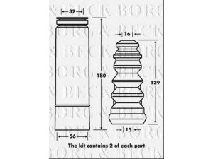 BORG & BECK BPK7081 apsauginio dangtelio komplektas, amortizatorius
6N0512131A, 6N0513425A, 6N0512131A