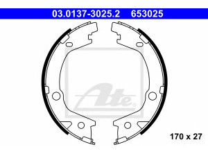 ATE 03.0137-3025.2 stabdžių trinkelių komplektas, stovėjimo stabdis 
 Stabdžių sistema -> Rankinis stabdys
58305-3KA00, 58350-17A00, 58350-2GA00