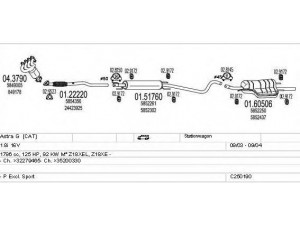 MTS C250190005311 išmetimo sistema 
 Išmetimo sistema -> Išmetimo sistema, visa