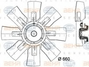 HELLA 8MV 376 727-061 ventiliatorius, radiatoriaus 
 Aušinimo sistema -> Oro aušinimas
4830 199, 9945 4809