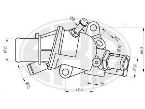 ERA 350134 termostatas, aušinimo skystis 
 Aušinimo sistema -> Termostatas/tarpiklis -> Thermostat
46520785