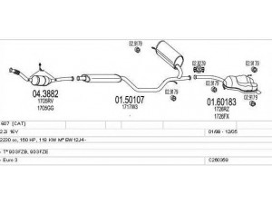 MTS C260359006274 išmetimo sistema 
 Išmetimo sistema -> Išmetimo sistema, visa