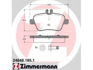 ZIMMERMANN 24848.185.1 stabdžių trinkelių rinkinys, diskinis stabdys 
 Techninės priežiūros dalys -> Papildomas remontas
006 420 23 20, 006 420 79 20, 006 420 80 20