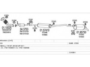 MTS C310001006868 išmetimo sistema 
 Išmetimo sistema -> Išmetimo sistema, visa