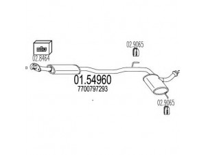 MTS 01.54960 vidurinis duslintuvas 
 Išmetimo sistema -> Duslintuvas
7700797293