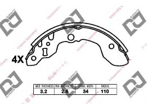 DJ PARTS BS1397 stabdžių trinkelių komplektas 
 Techninės priežiūros dalys -> Papildomas remontas
5320060850, 5320060851, 5320060860