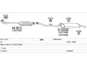 MTS C050025000725 išmetimo sistema 
 Išmetimo sistema -> Išmetimo sistema, visa