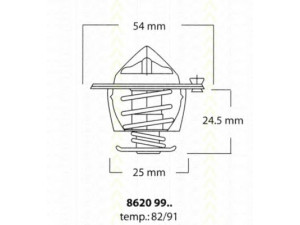 TRISCAN 8620 9991 termostatas, aušinimo skystis 
 Aušinimo sistema -> Termostatas/tarpiklis -> Thermostat
1338.90, 4809019, 4823211, 500329622