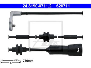 ATE 24.8190-0711.2 įspėjimo kontaktas, stabdžių trinkelių susidėvėjimas 
 Stabdžių sistema -> Susidėvėjimo indikatorius, stabdžių trinkelės
62 38 323, 90495144