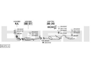 BOSAL 080.970.14 išmetimo sistema 
 Išmetimo sistema -> Išmetimo sistema, visa