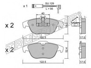 TRUSTING 682.2W stabdžių trinkelių rinkinys, diskinis stabdys 
 Techninės priežiūros dalys -> Papildomas remontas