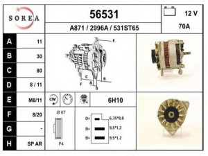 EAI 56531 kintamosios srovės generatorius 
 Elektros įranga -> Kint. sr. generatorius/dalys -> Kintamosios srovės generatorius