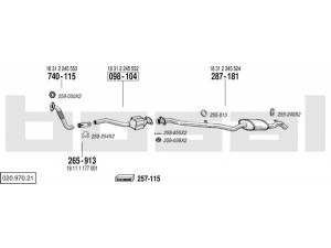 BOSAL 020.970.21 išmetimo sistema 
 Išmetimo sistema -> Išmetimo sistema, visa