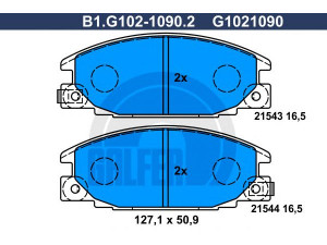 GALFER B1.G102-1090.2 stabdžių trinkelių rinkinys, diskinis stabdys 
 Techninės priežiūros dalys -> Papildomas remontas
8-94461-155-0, 16 05 825, 16 05 916