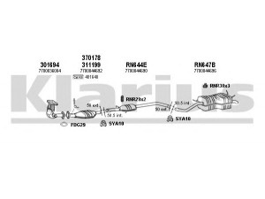 KLARIUS 720668U išmetimo sistema 
 Išmetimo sistema -> Išmetimo sistema, visa