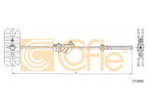 COFLE 17.0581 trosas, stovėjimo stabdys 
 Stabdžių sistema -> Valdymo svirtys/trosai
GA5R44150C, GJ2144150