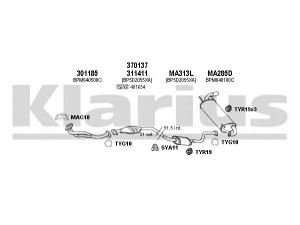 KLARIUS 570202U išmetimo sistema 
 Išmetimo sistema -> Išmetimo sistema, visa