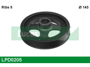 LUCAS ENGINE DRIVE LPD0205 skriemulys, alkūninis velenas 
 Diržinė pavara -> Dirželio skriemulys
13470-0J010, 80000856