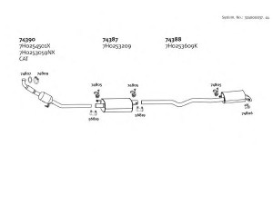 DINEX 374000037_01 išmetimo sistema 
 Išmetimo sistema -> Išmetimo sistema, visa