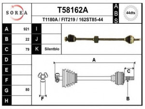 EAI T58162A kardaninis velenas 
 Ratų pavara -> Kardaninis velenas
46307003