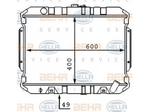 HELLA 8MK 376 707-581 radiatorius, variklio aušinimas 
 Aušinimo sistema -> Radiatorius/alyvos aušintuvas -> Radiatorius/dalys
MB356155, MB356156