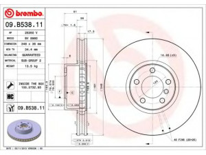 BREMBO 09.B538.11 stabdžių diskas 
 Dviratė transporto priemonės -> Stabdžių sistema -> Stabdžių diskai / priedai
34116767353