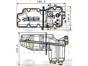 HELLA 8MA 376 704-931 išsiplėtimo bakelis, aušinimo skystis
1 949 013