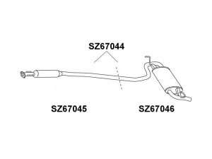 VENEPORTE SZ67045 priekinis duslintuvas 
 Išmetimo sistema -> Duslintuvas
1430060G22, 1430060G51, 1430061G01