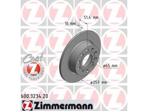 ZIMMERMANN 600.3234.20 stabdžių diskas 
 Dviratė transporto priemonės -> Stabdžių sistema -> Stabdžių diskai / priedai
1K0 615 601 AB, 1K0 615 601 K, 5C0 615 601