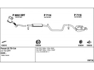 FENNO VW736 išmetimo sistema 
 Išmetimo sistema -> Išmetimo sistema, visa