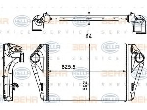 HELLA 8ML 376 761-711 tarpinis suslėgto oro aušintuvas, kompresorius
20956585, 21504562, 2 095 658 5