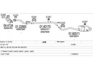MTS C280823011966 išmetimo sistema 
 Išmetimo sistema -> Išmetimo sistema, visa