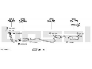 BOSAL 034.249.53 išmetimo sistema 
 Išmetimo sistema -> Išmetimo sistema, visa