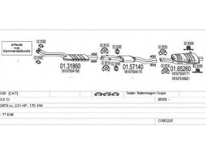 MTS C050225007207 išmetimo sistema 
 Išmetimo sistema -> Išmetimo sistema, visa