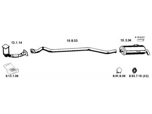 EBERSPÄCHER 222234 išmetimo sistema 
 Išmetimo sistema -> Išmetimo sistema, visa