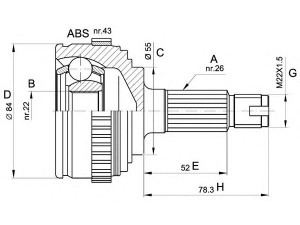 OPEN PARTS CVJ5282.10 jungčių komplektas, kardaninis velenas 
 Ratų pavara -> Sujungimai/komplektas
GCV1119, TDR000190, TFB000110