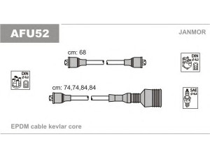 JANMOR AFU52 uždegimo laido komplektas 
 Kibirkšties / kaitinamasis uždegimas -> Uždegimo laidai/jungtys
60504232, 60504325, 60504823
