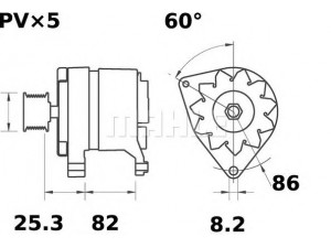 MAHLE ORIGINAL MG 102 kintamosios srovės generatorius 
 Elektros įranga -> Kint. sr. generatorius/dalys -> Kintamosios srovės generatorius
50249415, ADU 8090, ADU 9052, ADU 9670