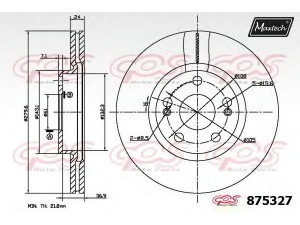 MAXTECH 875327.6880 stabdžių diskas 
 Stabdžių sistema -> Diskinis stabdys -> Stabdžių diskas
77 00 802 231, 77 00 830 283, 77 01 204 305