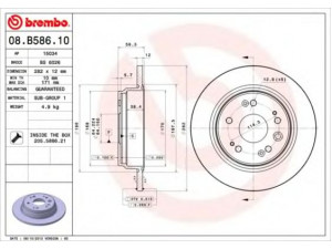 BREMBO 08.B586.10 stabdžių diskas 
 Dviratė transporto priemonės -> Stabdžių sistema -> Stabdžių diskai / priedai
42510S7AJ00, 42510S7AJ50