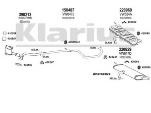 KLARIUS 931141E išmetimo sistema 
 Išmetimo sistema -> Išmetimo sistema, visa