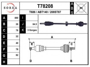 EAI T78208 kardaninis velenas 
 Ratų pavara -> Kardaninis velenas