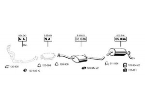 ASMET OP054115 išmetimo sistema 
 Išmetimo sistema -> Išmetimo sistema, visa