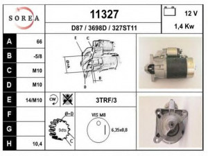 EAI 11327 starteris 
 Elektros įranga -> Starterio sistema -> Starteris
580236