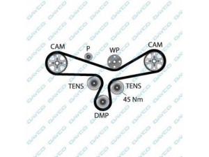 DAYCO 94835 paskirstymo diržas 
 Techninės priežiūros dalys -> Papildomas remontas
078109119C, 078109119G, 078109119H