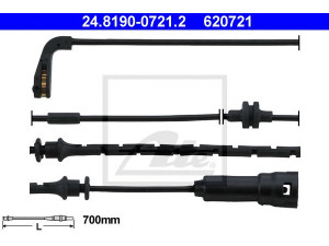 ATE 24.8190-0721.2 įspėjimo kontaktas, stabdžių trinkelių susidėvėjimas 
 Stabdžių sistema -> Susidėvėjimo indikatorius, stabdžių trinkelės
13131256, 62 35 623